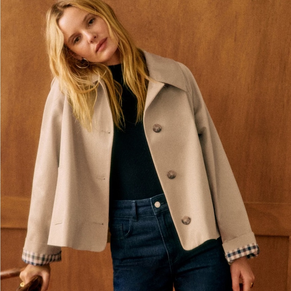 Sezane Bobby Jacket, size 2, light beige, like new